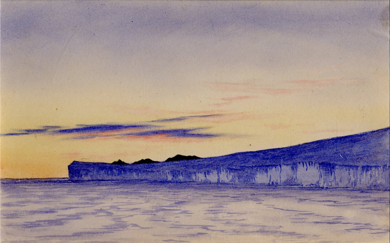 Blue Ice Cliffs, 1901-04 (wc på papper) av Edward Adrian Wilson