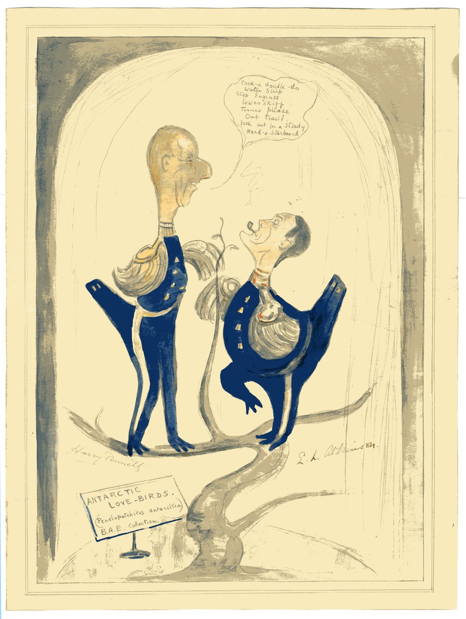 Harry Pennell och Dr. E.L.A. Atkinson, 1910-12 (wc & penna på papper) av Edward Adrian Wilson