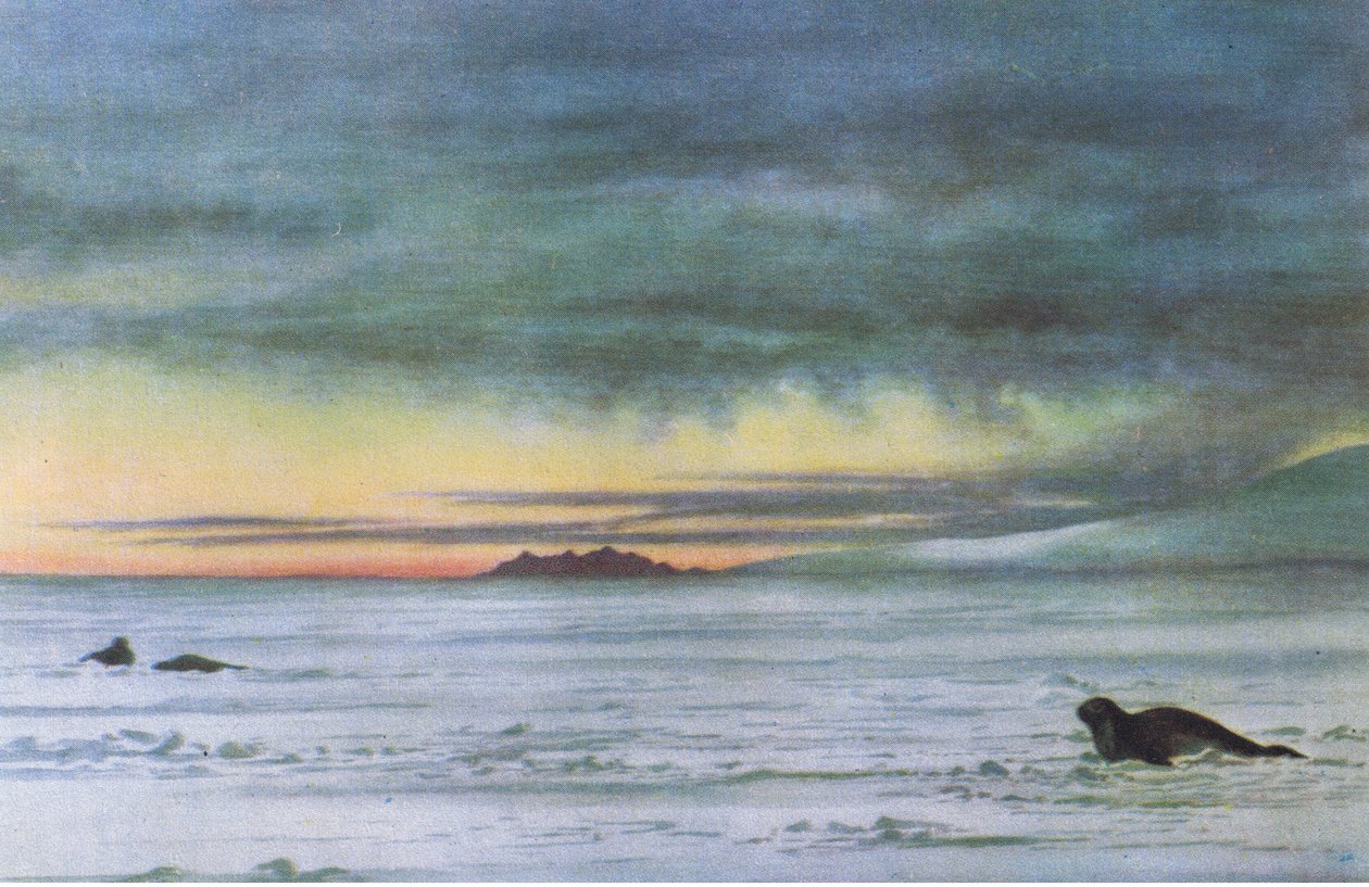 Ser norrut i McMurdo Sound, från British Adventure publicerad av Collins, 1947 av Edward Adrian Wilson