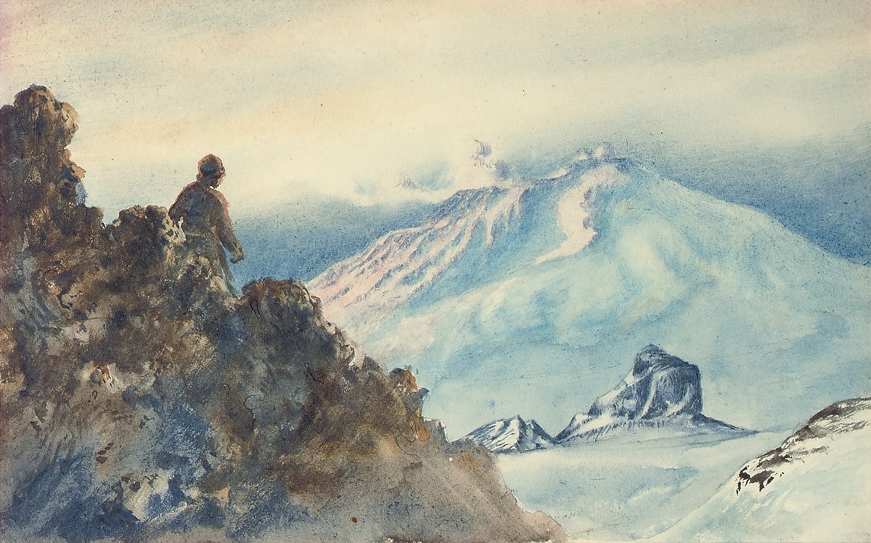 Mount Erebus och Castle Rock av Edward Adrian Wilson