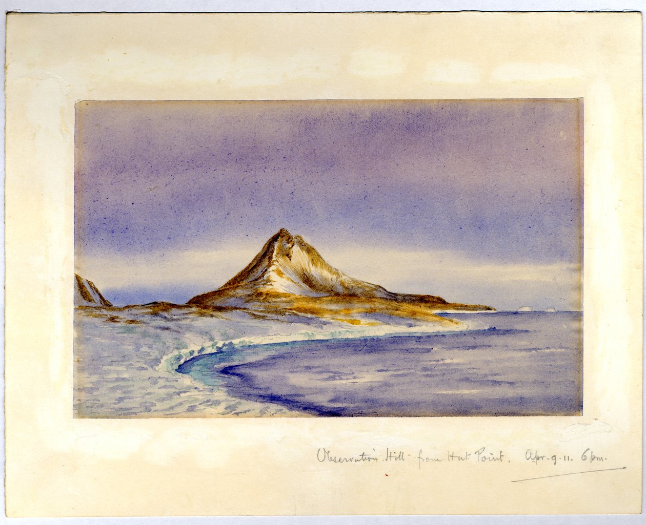 Observation Hill från Hut Point, 1911 (wc på papper) av Edward Adrian Wilson