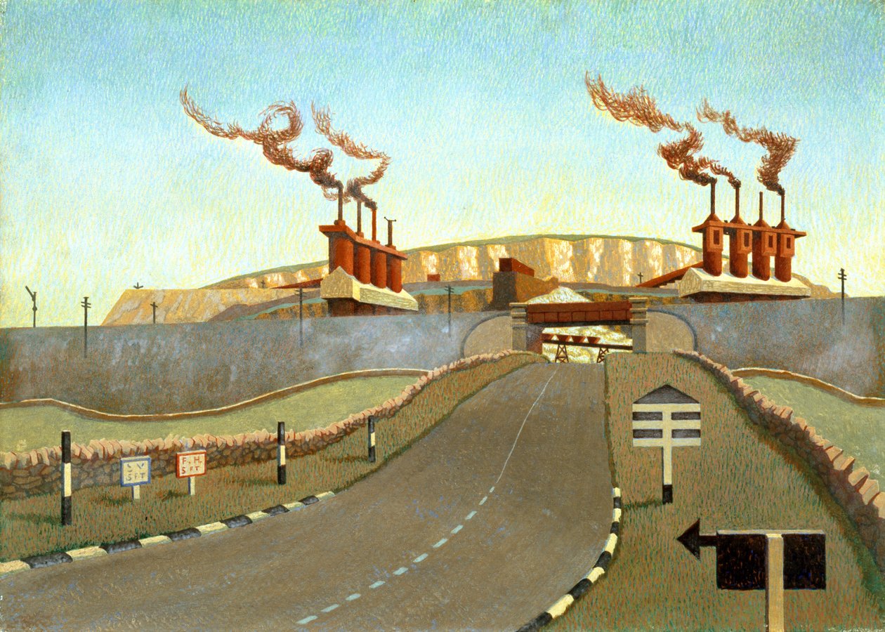 Top of the World (tempera på duk på trä) av Edward Alexander Wadsworth