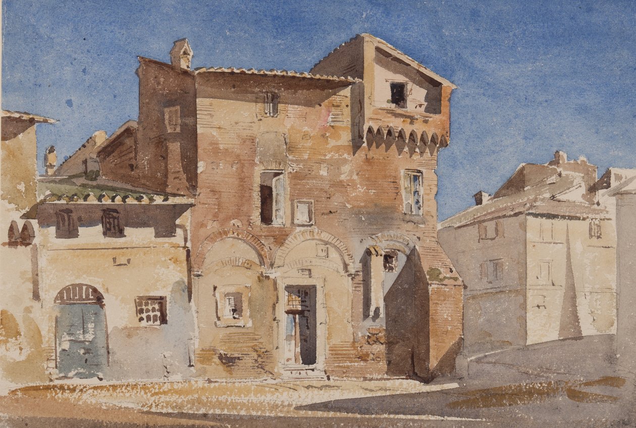 Rom, i Trastevere, nära Santa Cecilia, 1866 (wc på papper) av Edward Angelo Goodall