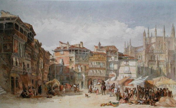 Segovia, Spanien (akvarell på papper) av Edward Angelo Goodall