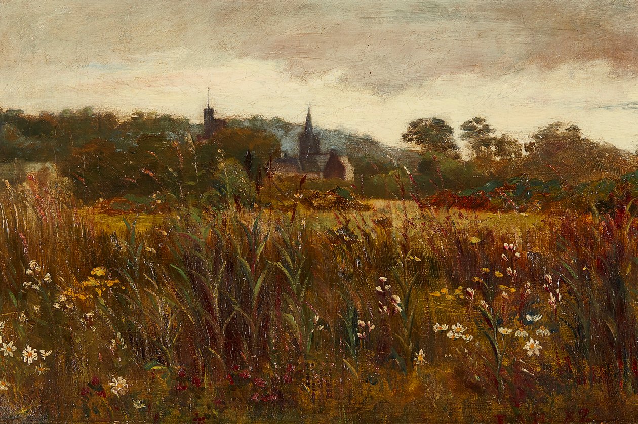 A Glimpse of Kirkcudbright (olja på duk) av Edward Atkinson Hornel