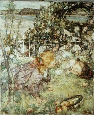 Flickor i en fruktträdgård av Edward Atkinson Hornel