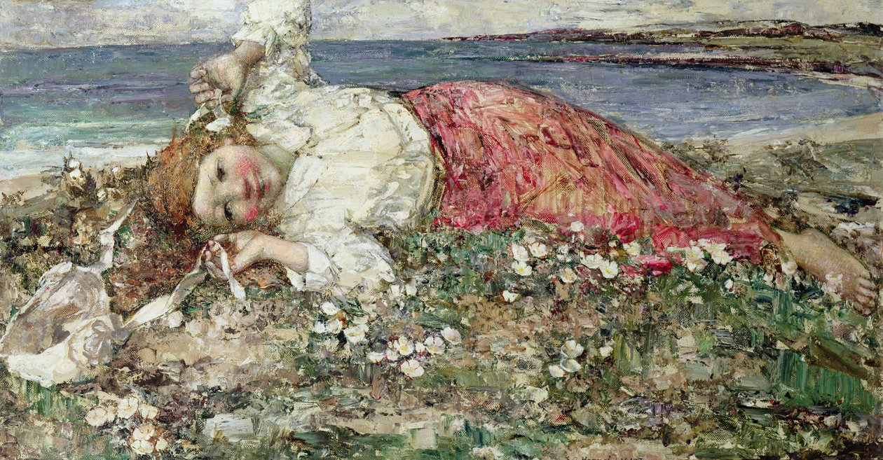 Glad sommar (olja på duk) av Edward Atkinson Hornel