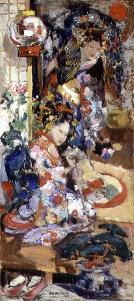 Japanska tjejer av Edward Atkinson Hornel