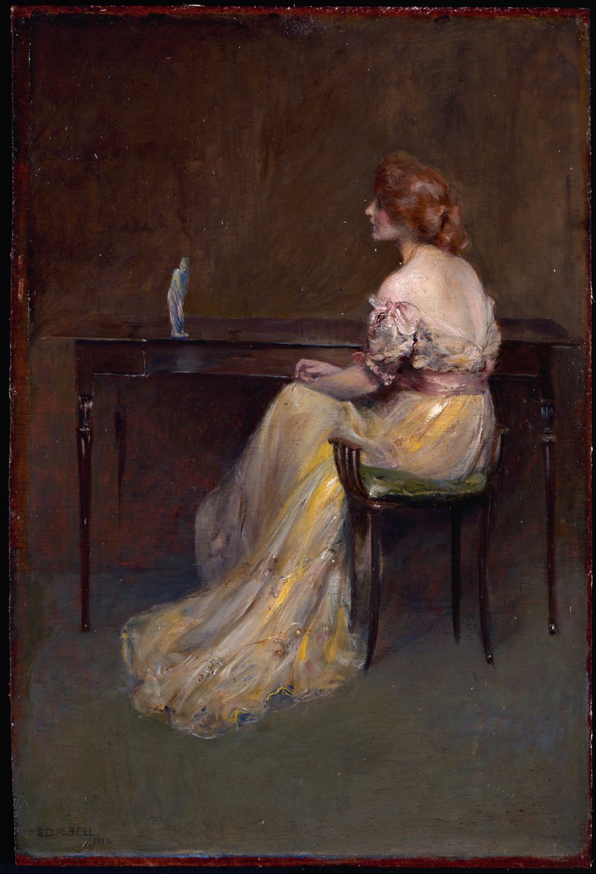 Statyetten (olja på pannå) av Edward August Bell