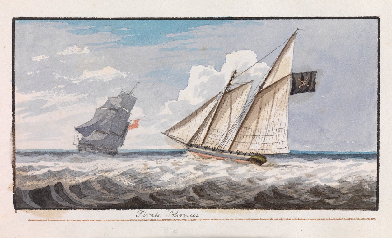 Piratskonare, ca 1805 (akvarell) av Edward Bamfylde Eagles