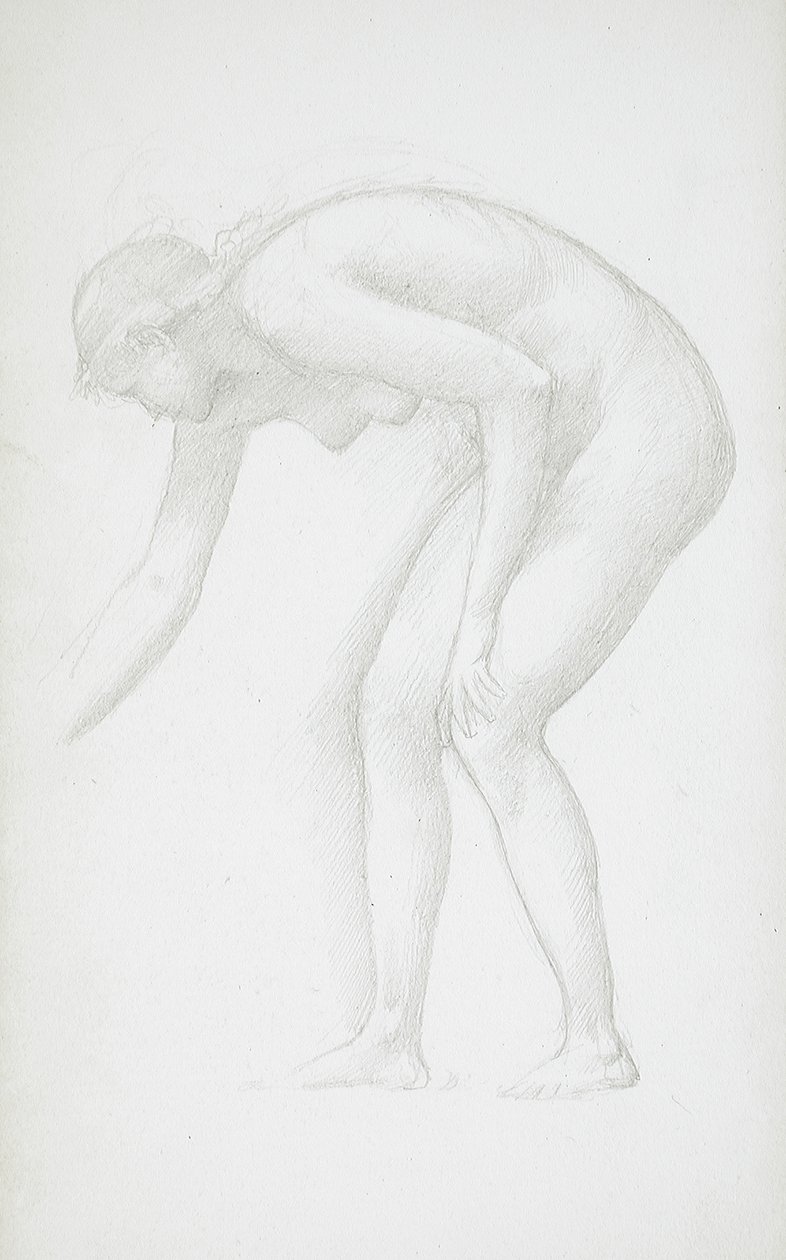 Böjd kvinnlig akt av Edward Burne-Jones