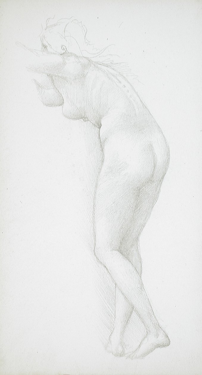 Kvinnlig akt, sedd bakifrån av Edward Burne-Jones