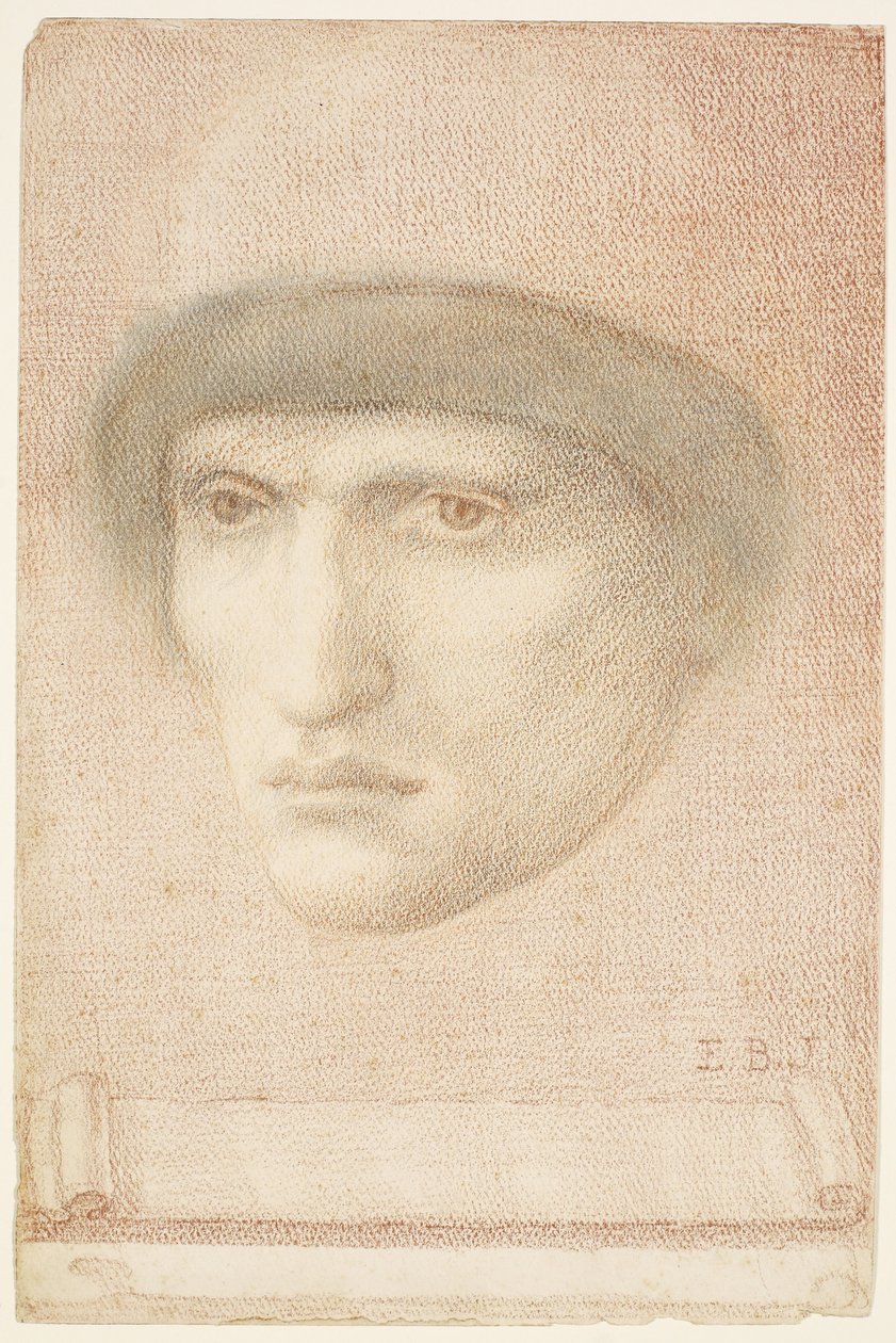 Mansporträtt - möjligen Dante eller studera för St George Series av Edward Burne Jones