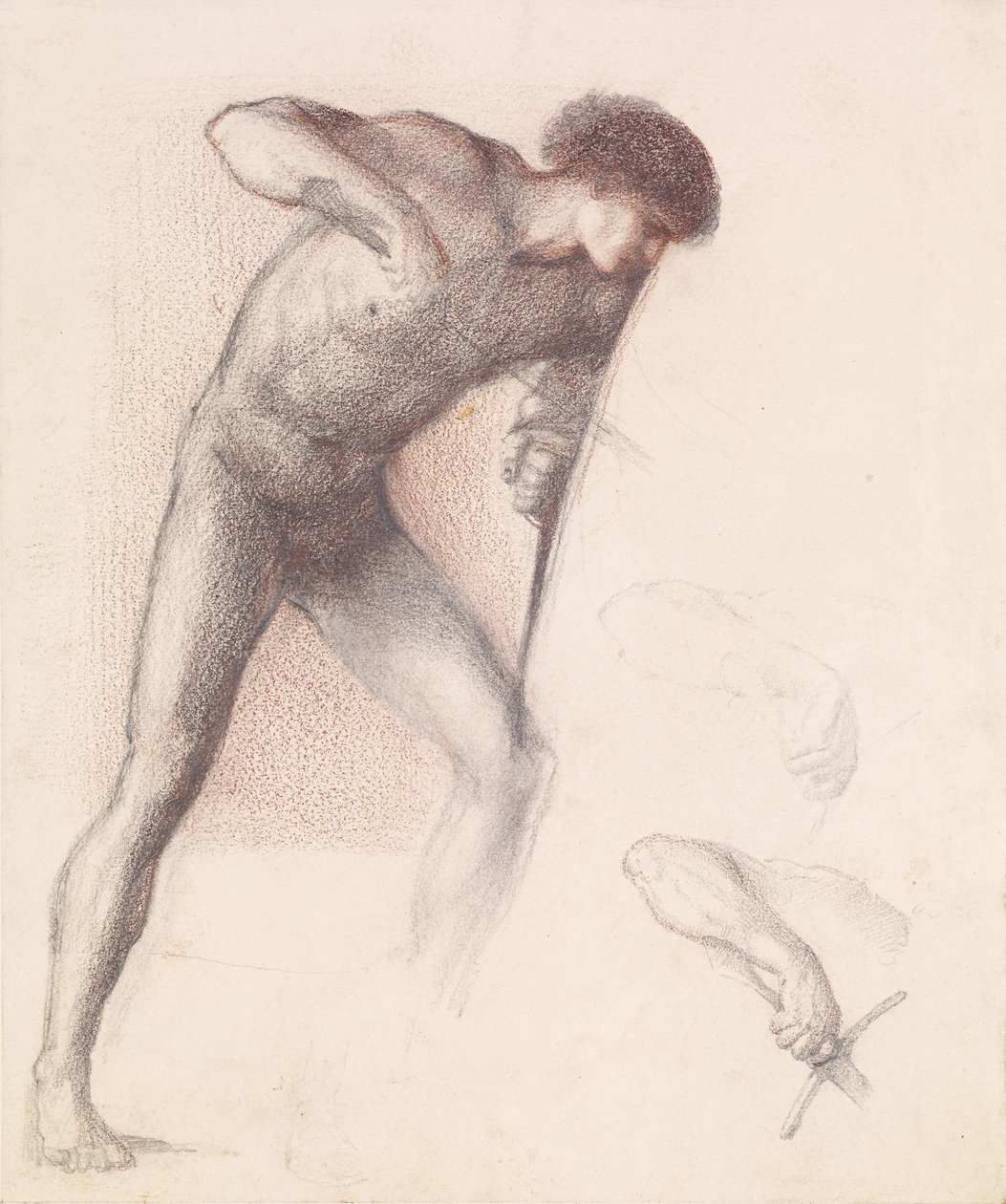 St George Series - Naken man - Studie av St George för "St George slaying the Dragon" av Edward Burne-Jones