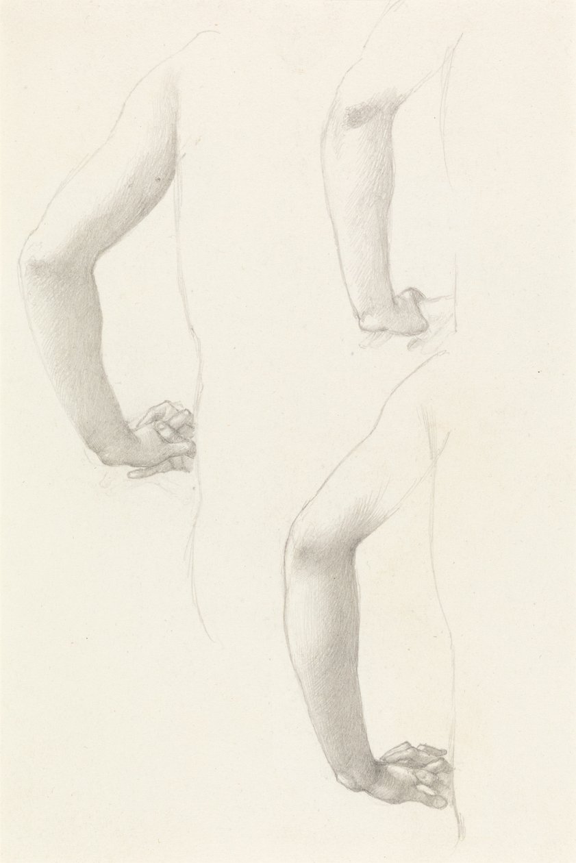 Studier av en arm och händer av Edward Burne-Jones
