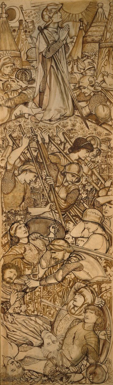 Slaget vid Beth-Horon - Josua beordrar solen och månen att stå stilla av Edward Burne-Jones