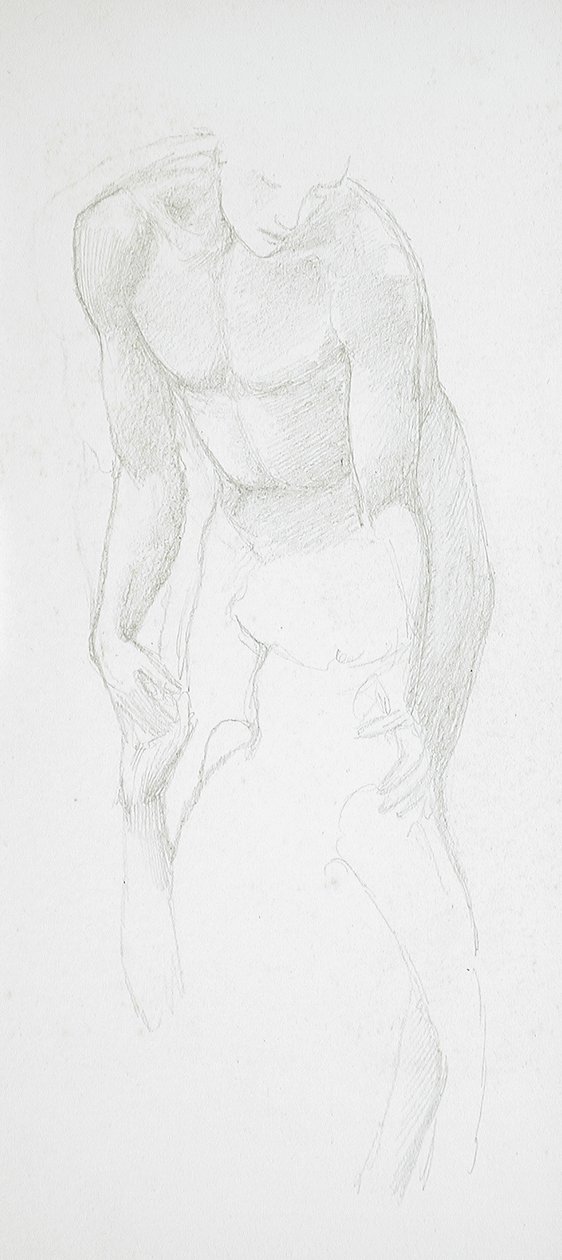 Två manliga nakenbilder av Edward Burne-Jones