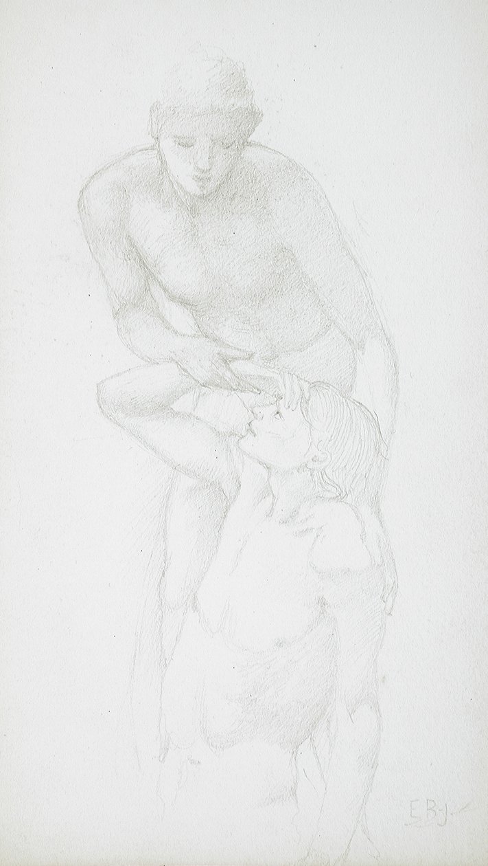 Två manliga nakenstudier av Edward Burne-Jones