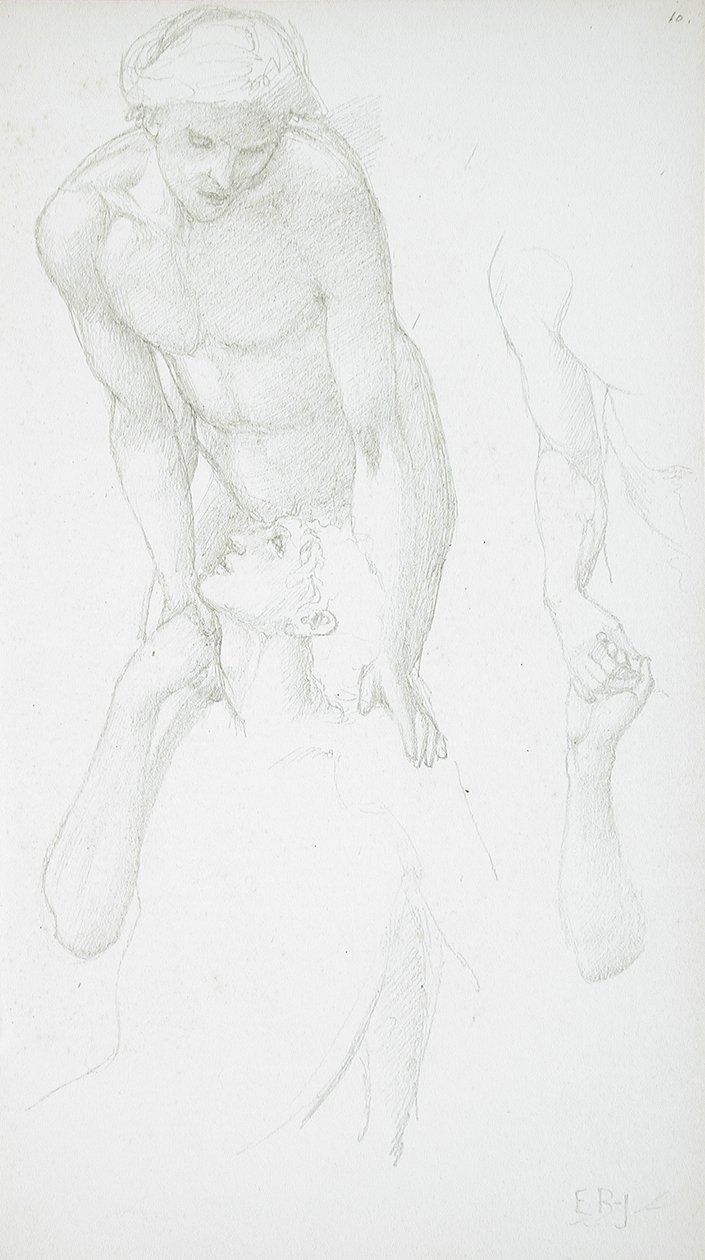 Två manliga nakenbilder av Edward Burne-Jones
