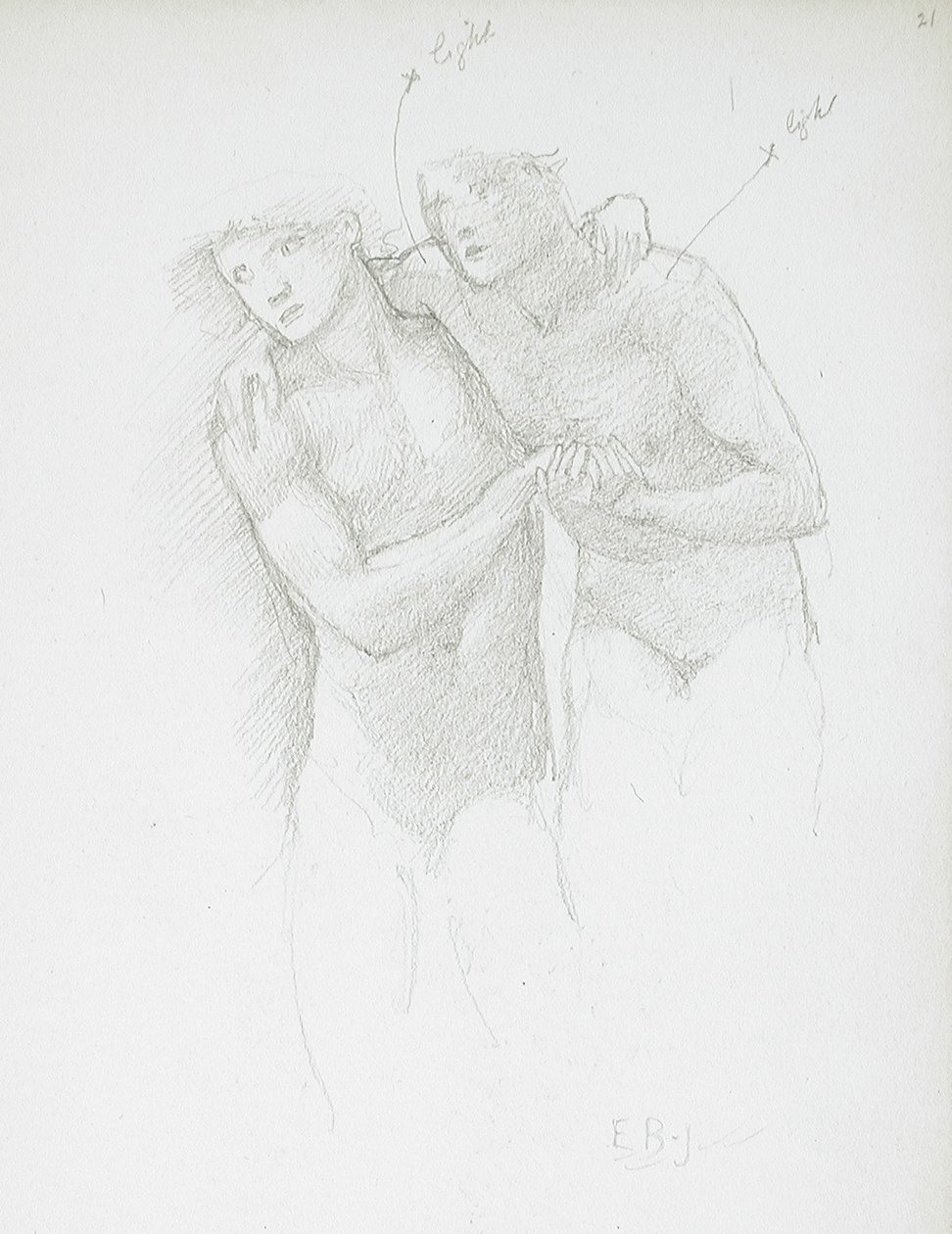 Två nakna figurer av Edward Burne-Jones