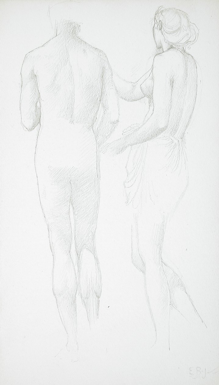 Två nakna figurer sedda bakifrån av Edward Burne-Jones