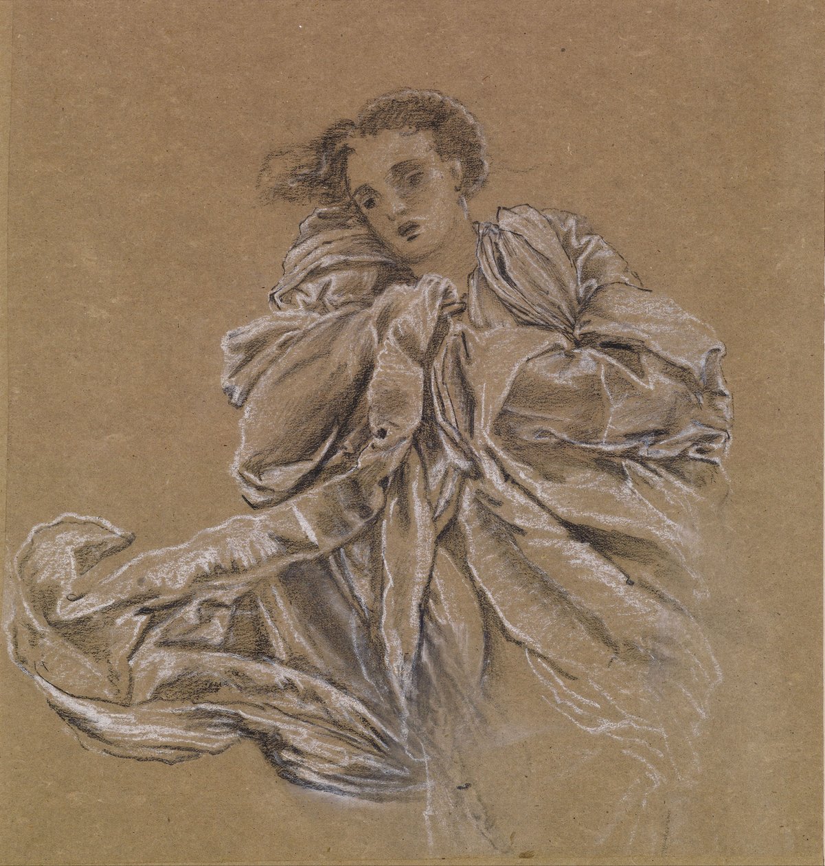 Vinter - Studie av flygande draperier av Edward Burne Jones