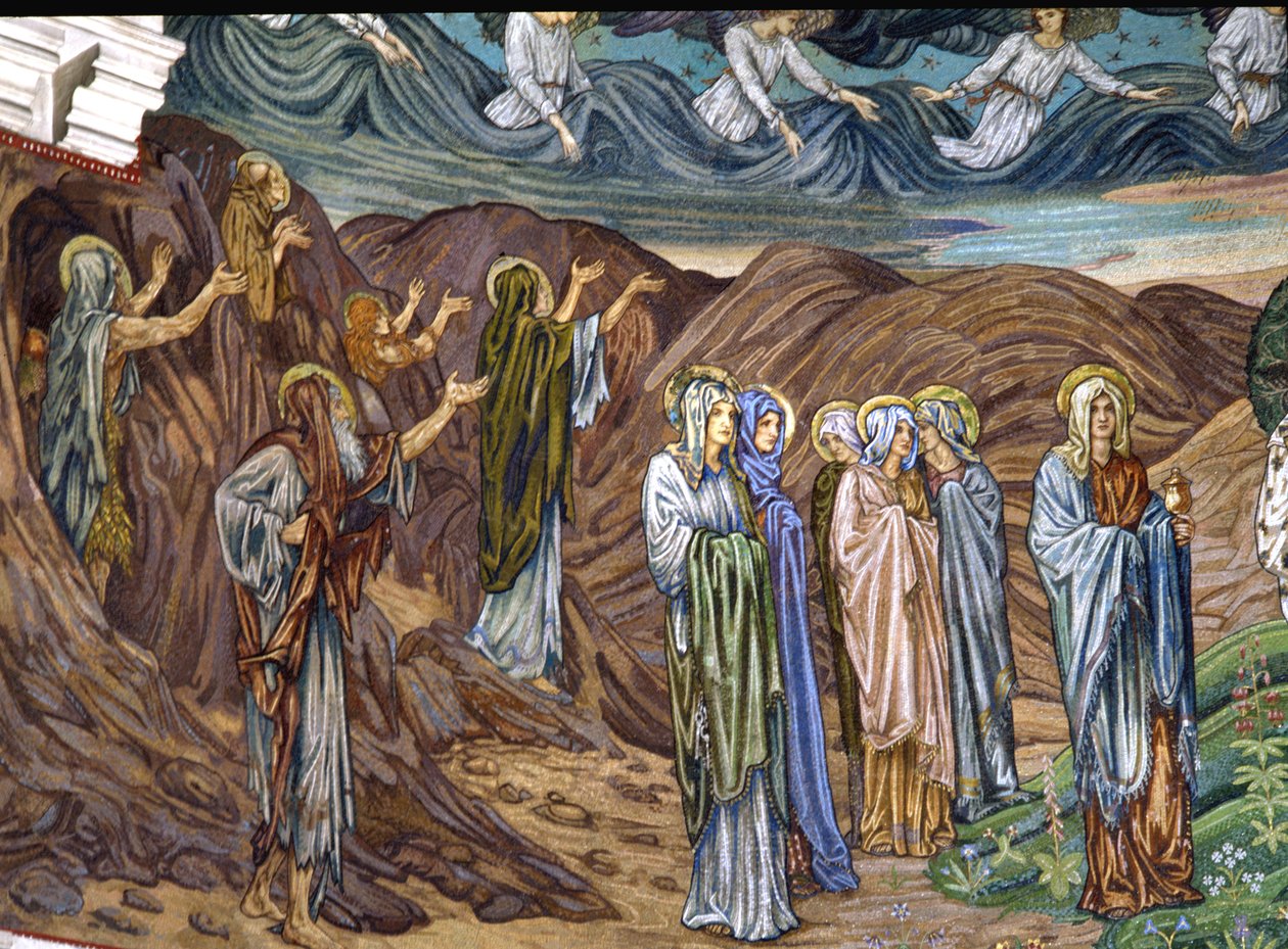 Asketiker och heliga kvinnor, 1880-90-talet (mosaik) av Edward Burne Jones