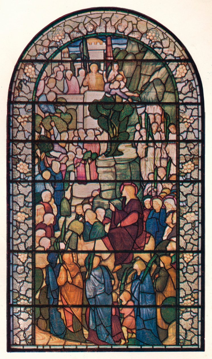 Kristi inträde i Jerusalem, fönster i St. Peterskyrkan, Vere Street, London, c1883 av Edward Burne Jones