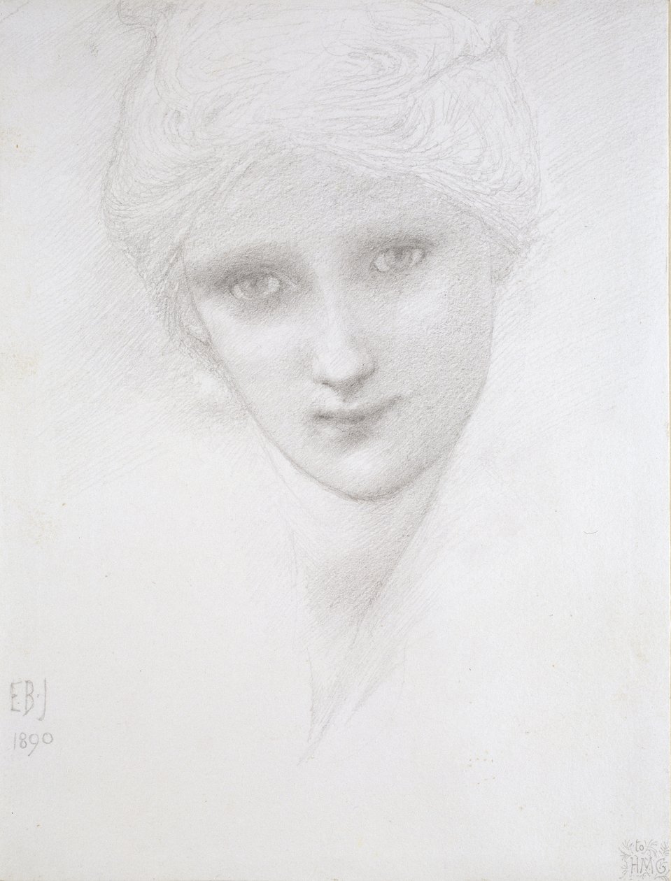 Kvinnohuvud, 1890 av Edward Burne Jones