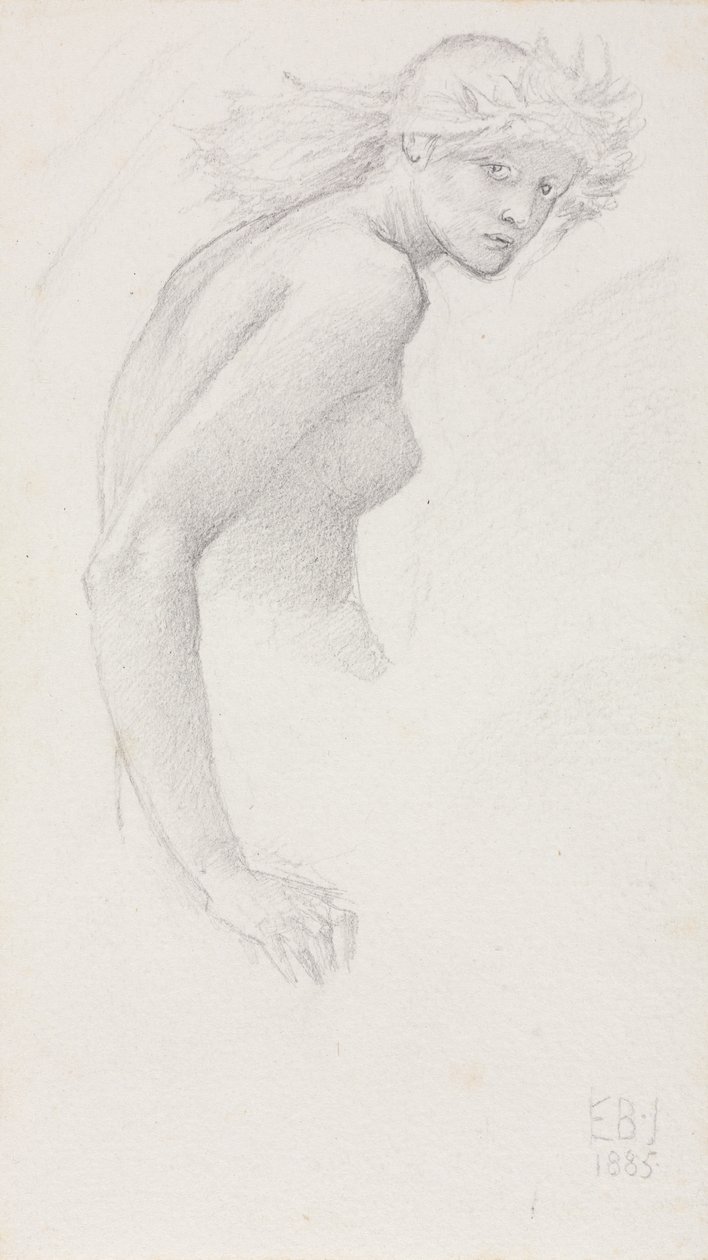 Studie av en kvinnlig figur, 1885. av Edward Burne Jones