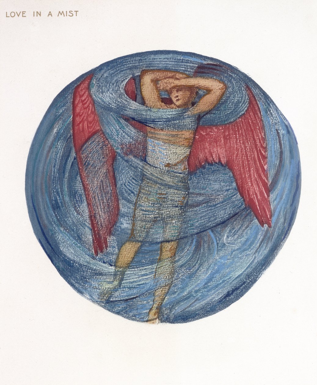The Flower Book: I. Love in a Mist, 1905 (litho med gouache på papper) av Edward Burne Jones