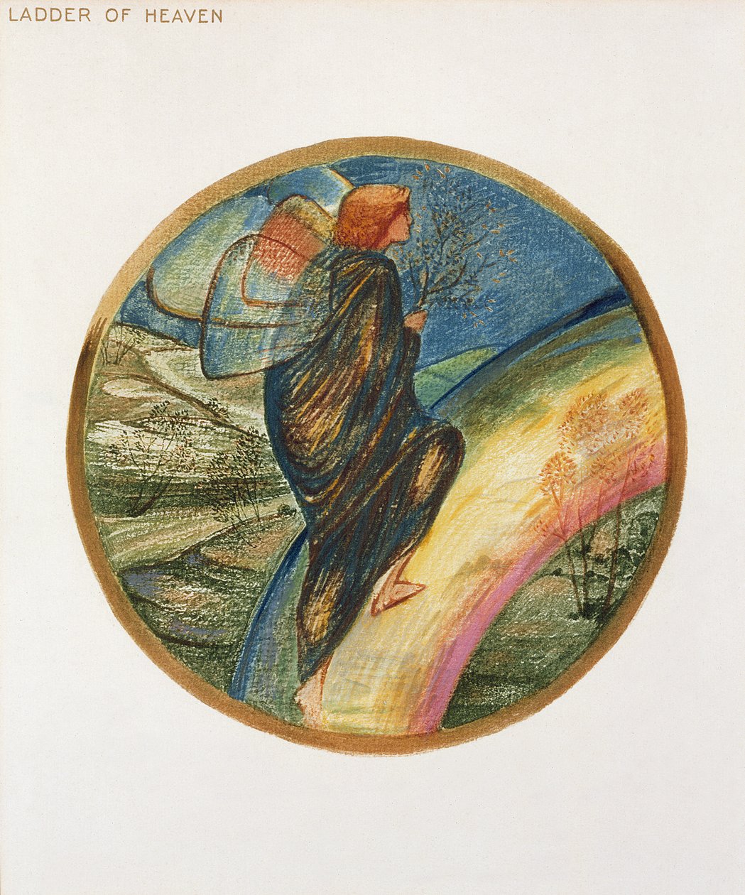 Blomsterboken: XII. Himmelsstege, 1905 (litho med gouache på papper) av Edward Burne Jones
