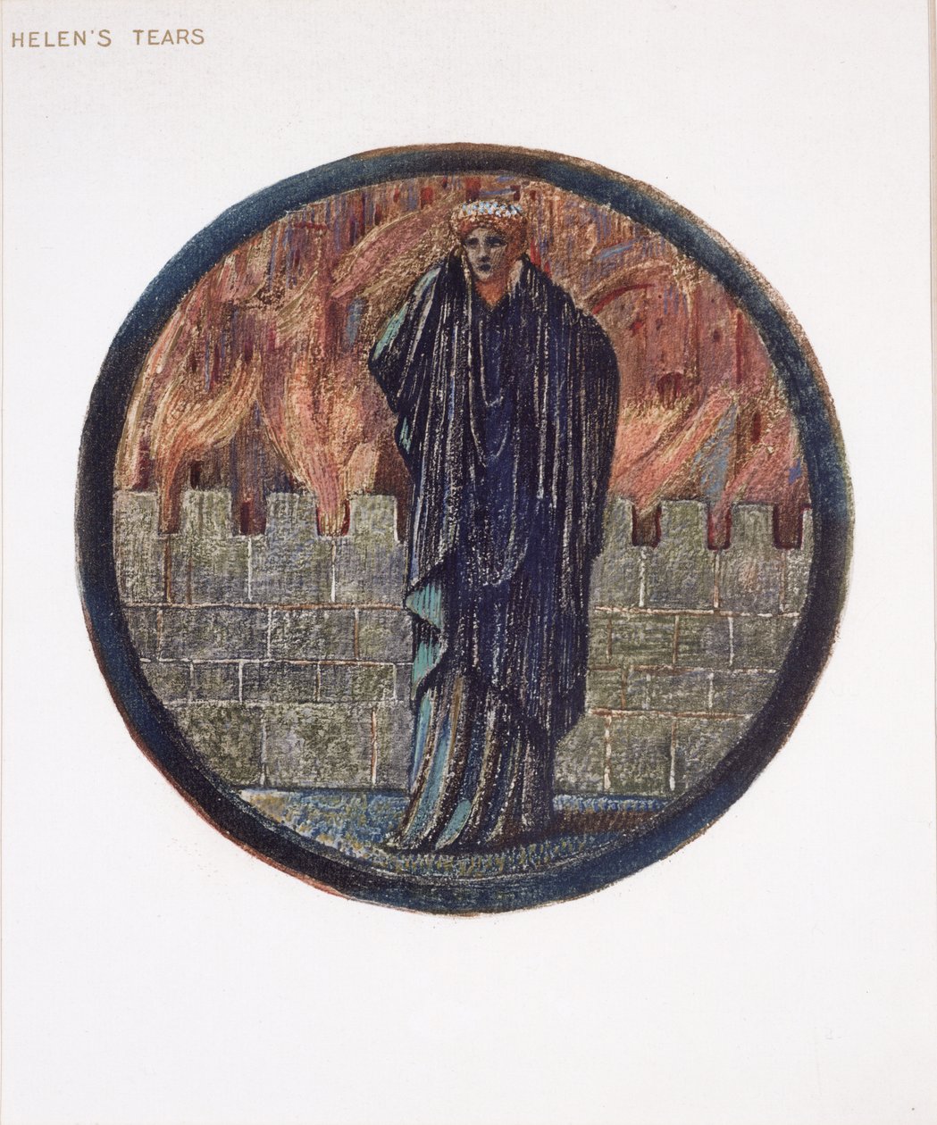 Blomsterboken: XXV. Helens tårar, 1905 (kollotyp med gouache på papper) av Edward Burne Jones