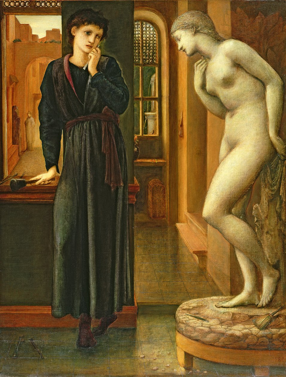 Handens refränger, från serien "Pygmalion och bilden", 1868-70 av Edward Burne Jones