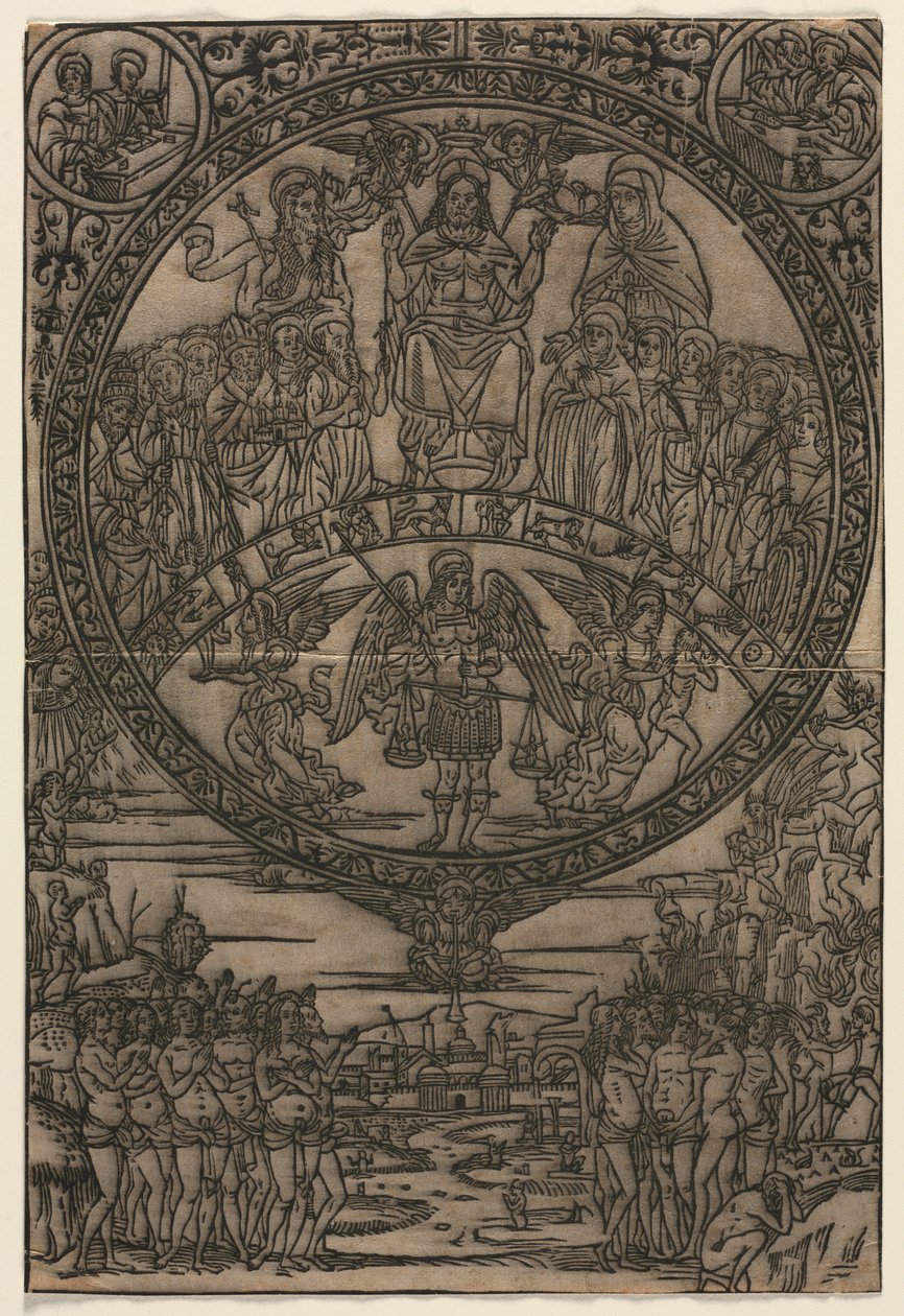 Den sista domen i de heligas och ärkeängeln Mikaels närvaro av Edward Burne Jones