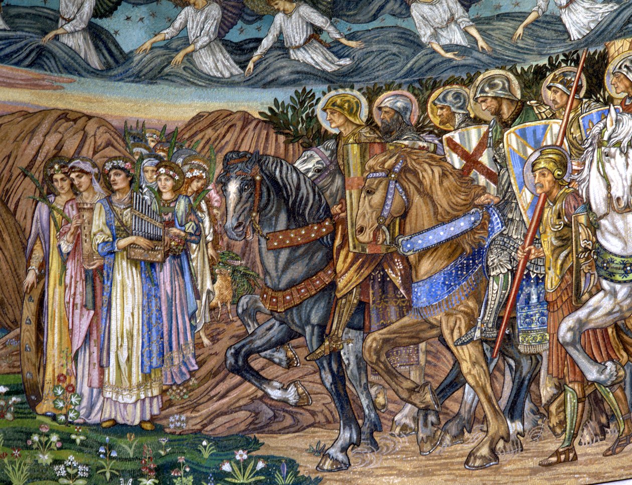 Jungfrun och de heliga martyrerna, 1880-90-talen (mosaik) av Edward Burne Jones