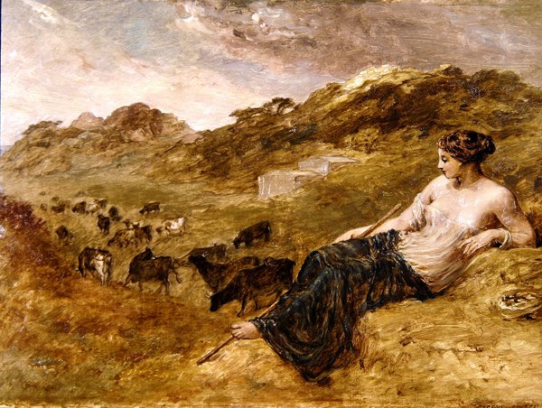 Cyrene och boskap (olja på duk) av Edward Calvert