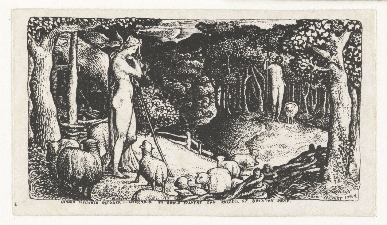 rustikt liv Idealiskt pastoralt liv av Edward Calvert