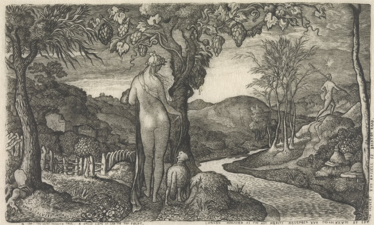Bruden, 1828 (linjegravyr) av Edward Calvert