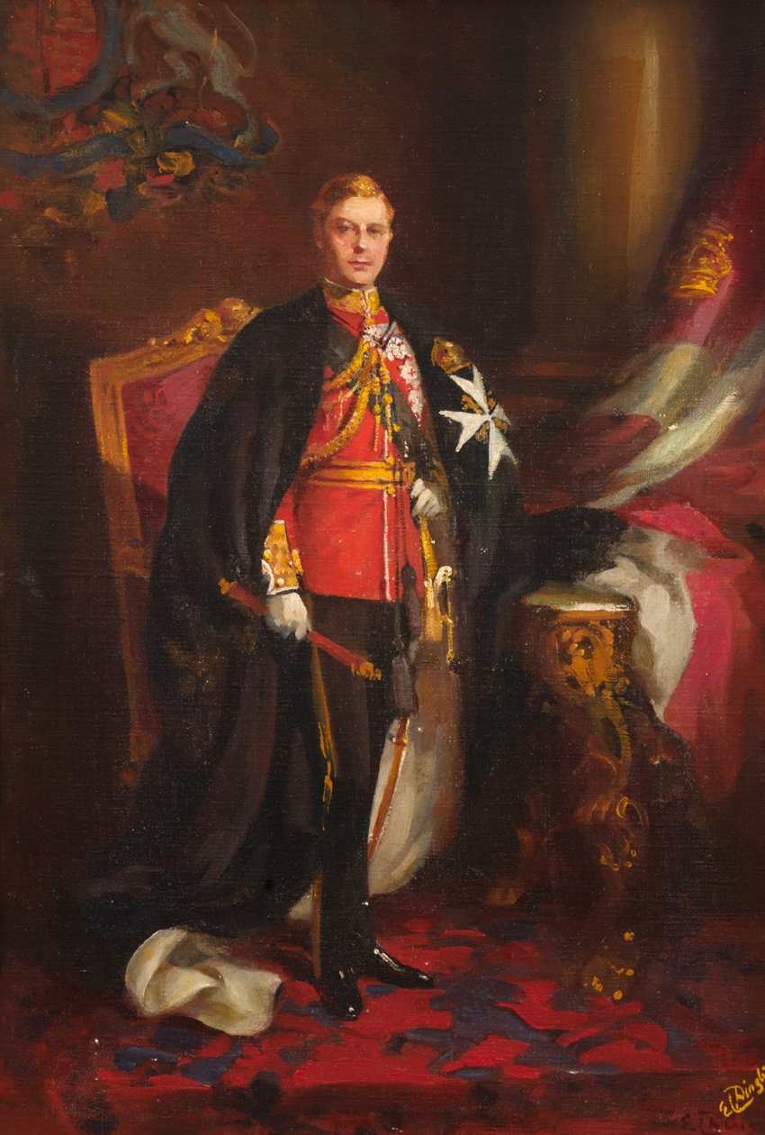 HKH kung Edward VIII, ca 1936 (olja ombord) av Edward Caruana Dingli