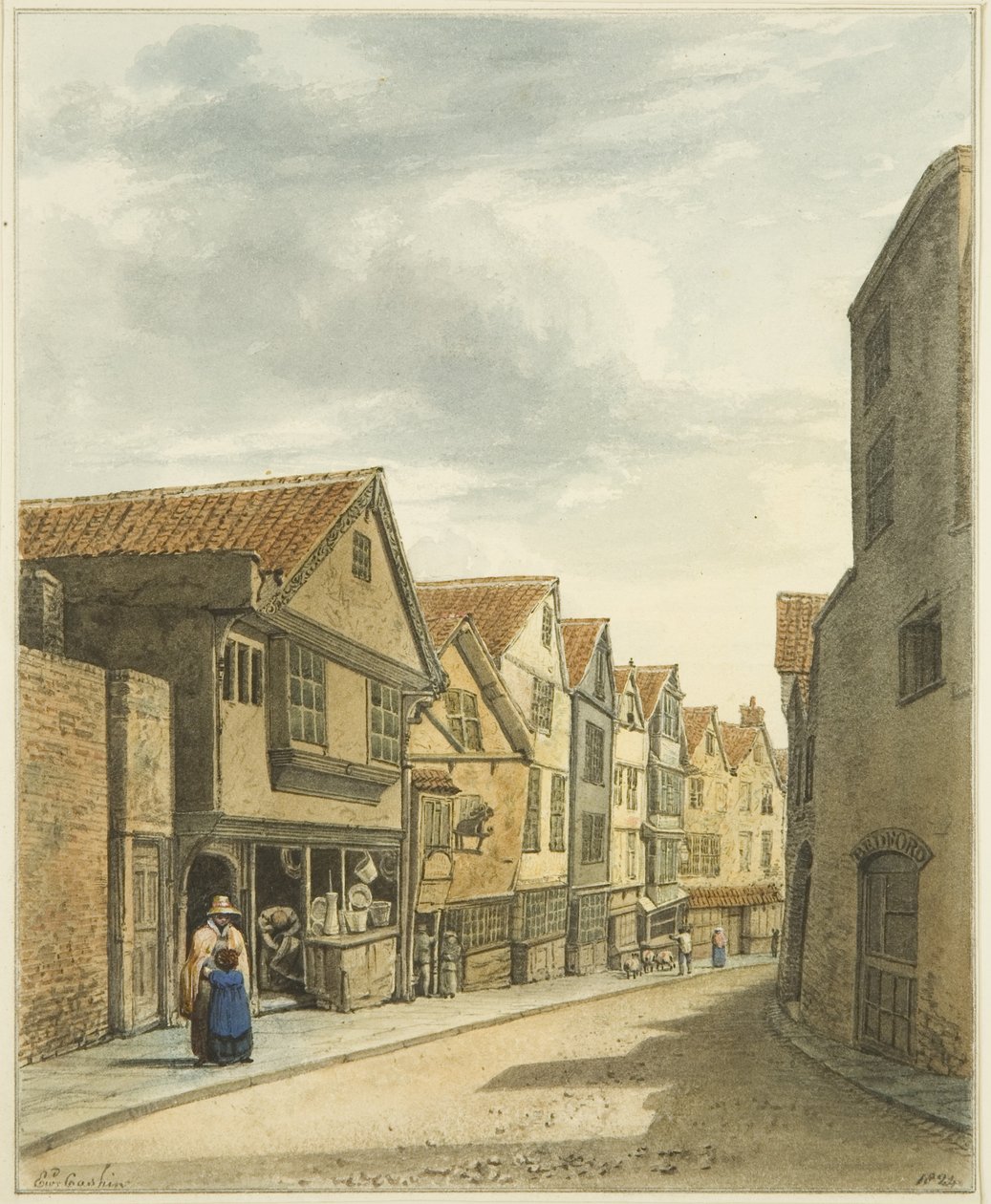 Castle Mill Street (penna och akvarell på papper) av Edward Cashin