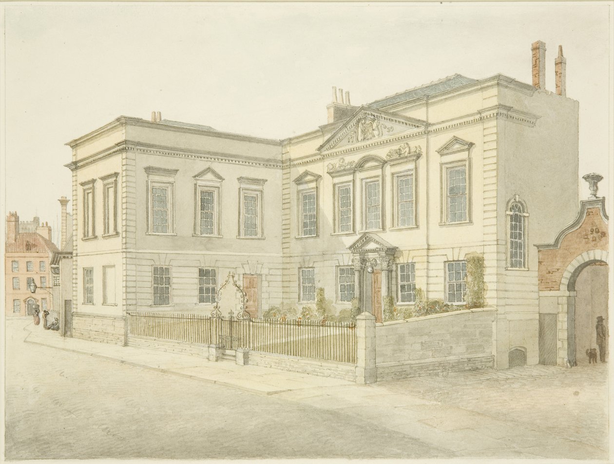 Bristol City Library, King Street (penna och akvarell på papper) av Edward Cashin
