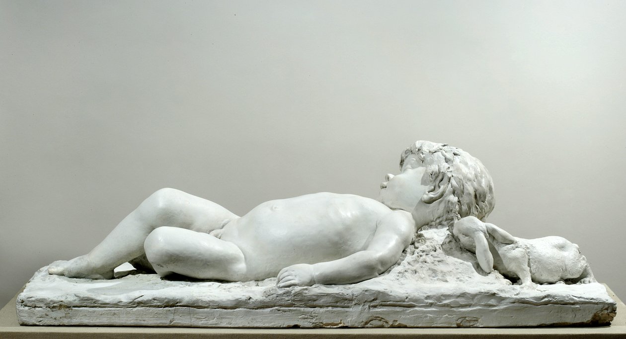 Sovande faun (gips) av Edward Clark Potter