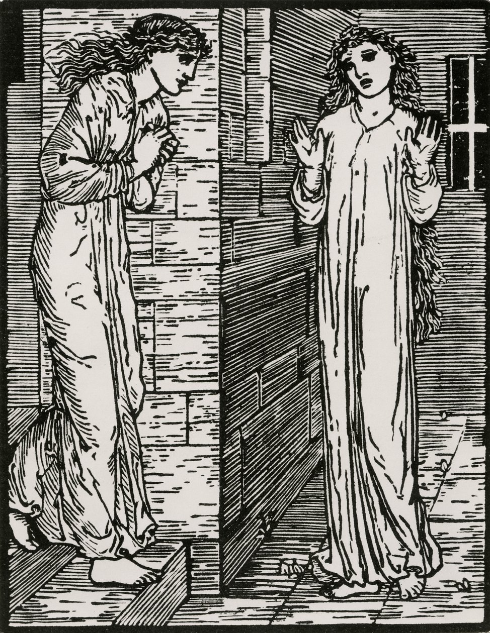 Kommer till första systern av Edward Coley (after) Burne Jones