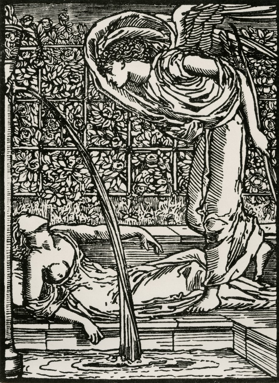 Amors första anblick av psyket av Edward Coley (after) Burne Jones