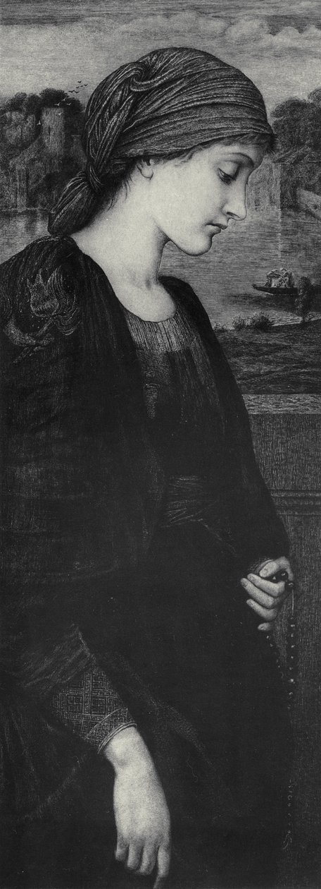 Vestalens låga, ca 1887 (etsning tryckt på veläng) av Edward Coley (after) Burne Jones