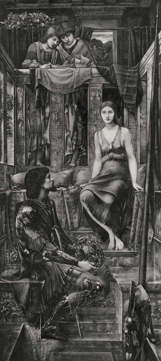 Kung Cophetua och tiggarpigan av Edward Coley (after) Burne Jones