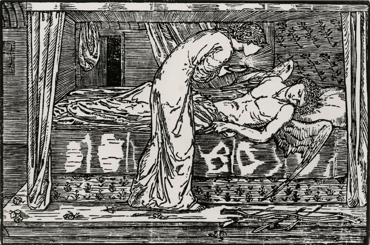 Psyket spionerar av Edward Coley (after) Burne Jones