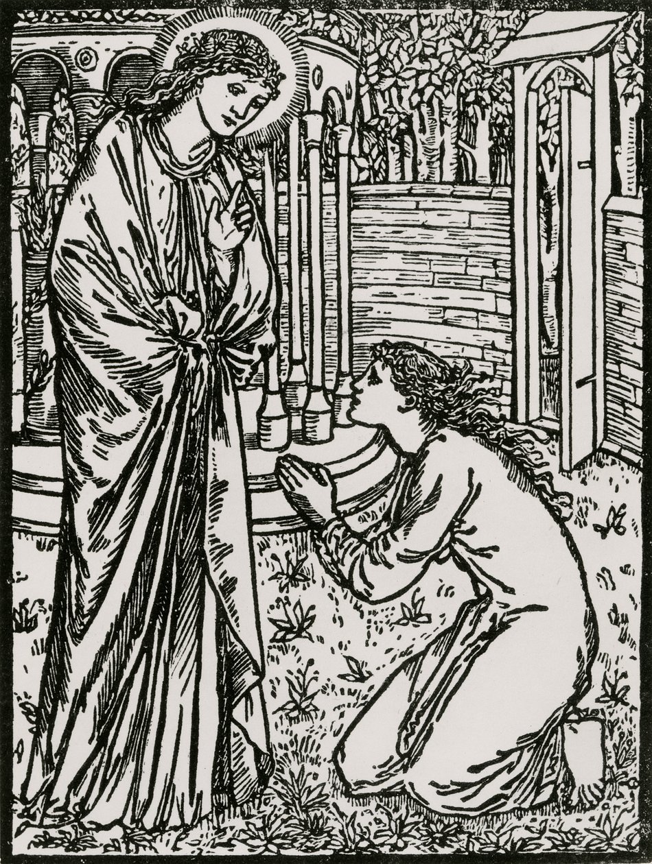 Psyche och Juno av Edward Coley (after) Burne Jones