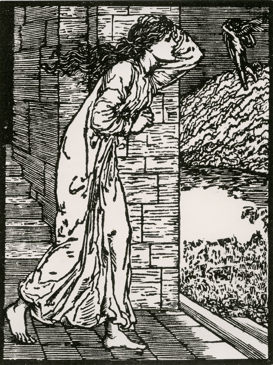 Psyche rusar ut från Palace av Edward Coley (after) Burne Jones